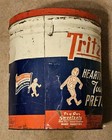 Vintage Rare Large Tritzels  Pretzels   Chips Antique Red Metal Tin 14 1 8  High