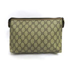 Gucci Bag Clutch Bag Second Gg Supreme Ab Rank Pvc Beige Old 
