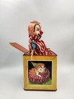 Vintage 1950s Mattel Tin Litho Jack-in-the-box Stockclown Toy No Music Or Pop