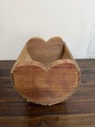 Vtg Wooden Heart Basket Rustic Cottagecore Decor Storage Farmhouse 90s