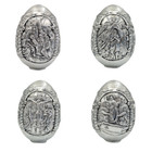 5 5  Pure Sterling Silver 4 Sides Crucifixion Resurrection Nativity Faberge Egg