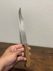 Vtg 12 5 l Hand-forged Raindrop Damascus Bowie Knife W leather Sheath