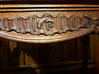 Antique French Carved Drop Leaf Extendable Dining Table Brown 58x31x30