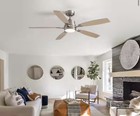 52 In  Indoor Brushed Nickel Ceiling Fan With Led Light  Remote Control - New