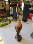 Handcarved Burlwood Wood Bark Stunning Folk Art Statue Of Crane Bird