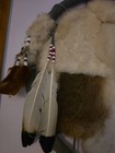 Vintage Native American Dream Catcher Large -leather Fur Wool Feathers 26  X 26 