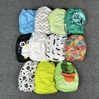 11 Alva Baby Cloth Diapers Liners Inserts Boys Prints One Size Washable New Lot