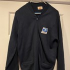 Sai Vintage Usps Postal Clerk Sweater Cardigan Knit Full Zip Pockets Navy Size L