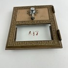 Antique Post Office Box Door Front Brass Glass Decor Display Prop Vintage 6x5 5 