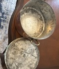 Vintage Hand Hammered Copper Casserole Pot With Lid And Brass Handles- Heavy