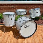1960s Gretsch Progressive Jazz Drum Set White Marine Pearl 20 12 14 W  4x14