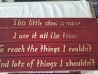 Vintage    this Little Stool Is Mine       Red Wooden Child   s Step Stool  Well Loved 