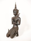 Thai Male Teppanom Guardian Angel - Buddha Statue Thailand Metal Figure 20th