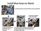 Replacement 14in Length Blue Hose Only For Stair 10 w Dual Jet Carpet Clean Wand