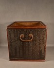 Japanese Hangi Hibachi Handcarved Woodblock Planter -rare Antique Edo Era