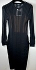 New Chanel 2022 2023 Black Slip Sweater Dress Set 36 38 4 6 Crystal Cc Logo S M