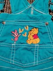 Vintage Kids Disney Winnie The Pooh Turquoise Overalls Pooh Piglet Small 7 8 