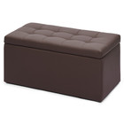 Faux Leather Storage Ottoman Hallway Shoe Bench Footrest Stool Pu Footstool Seat