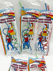 Vintage Crazy Straws Krazy Kooky Green Red Blue Twisted Plastic Striped 5 Packs