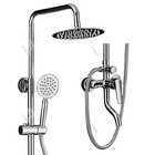 8 rain Shower Faucet Set Round Head Wall Mount Mixer Handheld Sprayer Filter Tap