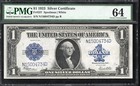 1923  1 Silver Certificate Horseblanket Pmg 64 Fr 237 One Dollar Bill 04734