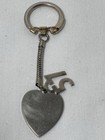 Vintage Signed Pegasus Coro Heart Shaped Number 57 Keychain Key Ring Silver Tone