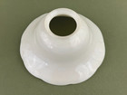 Atq White Milk Glass Ruffled Edge Petticoat Lamp Shade Only 2 1 4  Fitter 6 25d