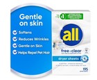 All Dryer Sheets   195 Count   Free Clear Sensitive Skin Fabric Softener Sheets