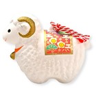 Japanese Clay Bell Dorei  Vtg Zodiac Sheep Goat Pottery Lucky Charm Okimono S2