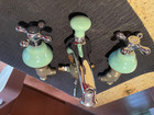 Vintage 1930s American Standard Ming Green Trim Wide Spread Faucet
