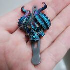 S925 Solid Demon Skull Moissanite Eyes Pocket Clip For Rick Hinderer Xm18 3 5   