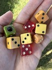 Estate Lot Of Bakelite Vintage Dice Butterscotch Red Small