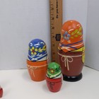 Vintage Russian Matryoshka Nesting Dolls Hand Painted Wooden Babushka 8 Pc Set