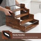 4-tier Countertop Rack Wood Rustic Brown Waterproof Anti-fall Spice Storage