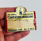 New England Convention Of Magicians 1950 Name Tag Badge Magic Bridgeport Ct  z5i