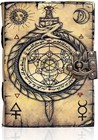 Leather Bound Journal Deckle Edge Paper Grimoire Printed Spiral Gothic Diary Men