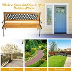 Outdoor Cast Iron Patio Bench Park Yard Garden Lawn Furniture Deck Porch Chair B