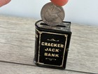 Vintage Cracker Jack Book Dime Bank Premium Tin Litho Toy Prize Black Gold Rare