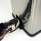 13 Gallon Trash Can Plastic Rectangular Step Kitchen Trash Garbage Can Silver