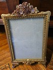 2pc- Goldtone   Brass Photo Picture Frame Bejeweled Floral Rhinestone- A48