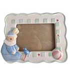 Vintage Ganz Ceramic Bunny Picture Frame   4x6 Nursery Decor Rabbit Floral
