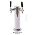 Double Tap Stainless Steel Draft Beer Tower Kegerator With Dual Gauge Regulator