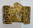 Vintage Brass Brutalist Cuff Bracelet Boho Handmade  1970s-1980 s