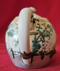 Antique Chinese Pewter Encased Porcelain Teapot Juci Staple Repairs Rosette Mark