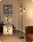  Dimmable Farmhouse Floor Lamp  Industrial Standing Lamp For Living Room  Black