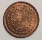 Vintage 1956 Pakistan 1 Pie Coin In Excellent Condition  A Very Pristine Coin 