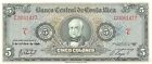 Costa Rica  5  Colones  3 10 1963  Series  C 22  Uncirculated Banknote Mit