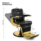 Black gold Vintage Heavyduty Recline Barber Chair Hydraulic Beauty Salon Styling