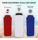 Blank Foam 19 2 Oz  Stovepipe Can Coolie - Made In Usa