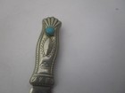 Old Native American Sterling Silver   Turquoise Engraved Letter Opener